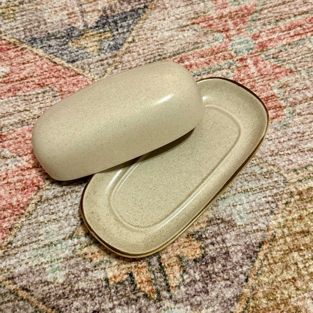 Vintage Stoneware Butter Dish From Japan